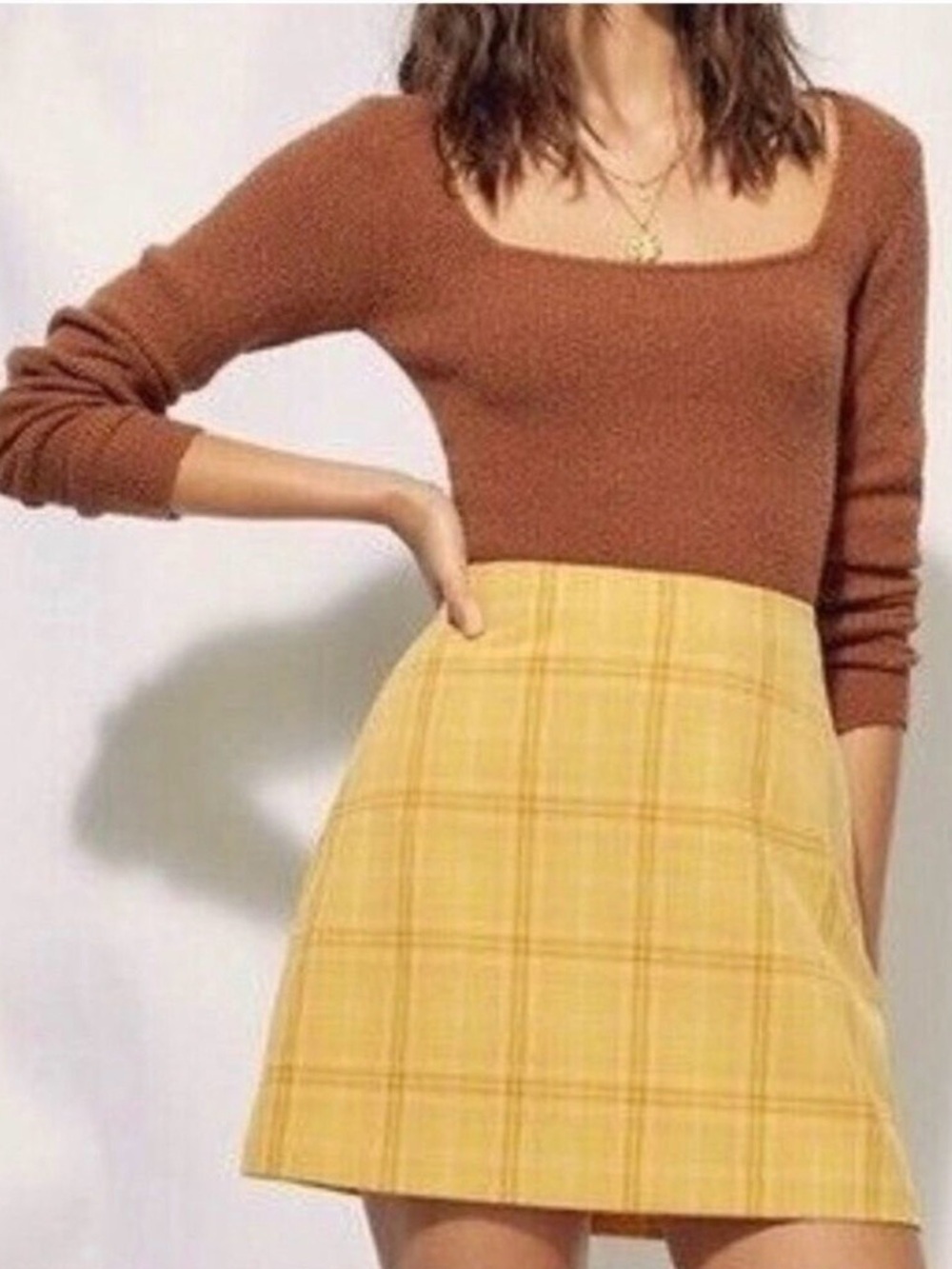 Wilfred square neck ribknit sweater Kristy bodycon cotton blend XXS Long sleeve